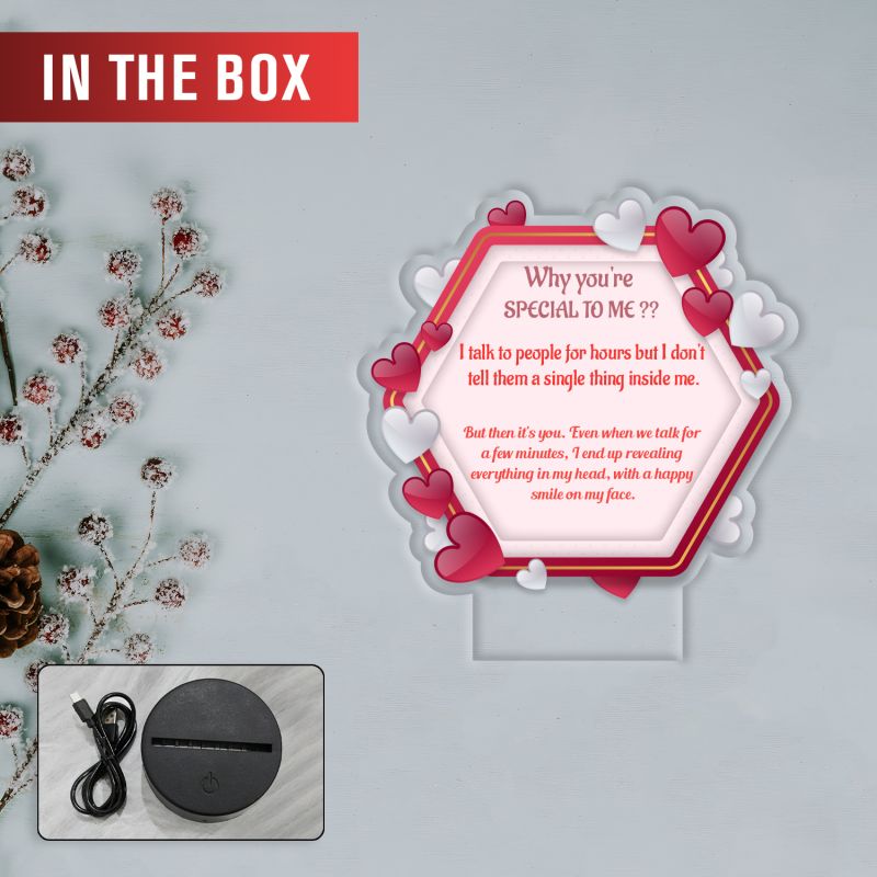 Why You are Special to Me Message LED Lamp with Warm White Light Gift for Husband Wife, Girlfriend Boyfriend & Loveable Person